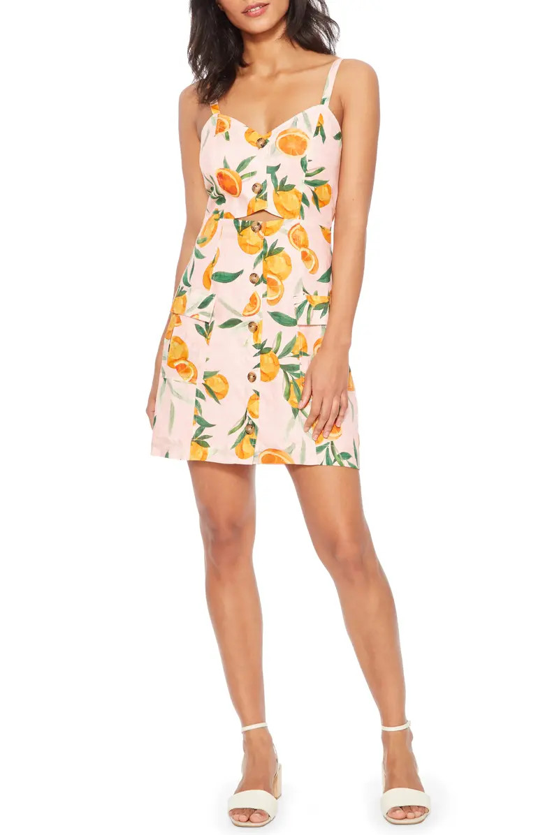 Adara Sleeveless Front Button Minidress | Nordstrom