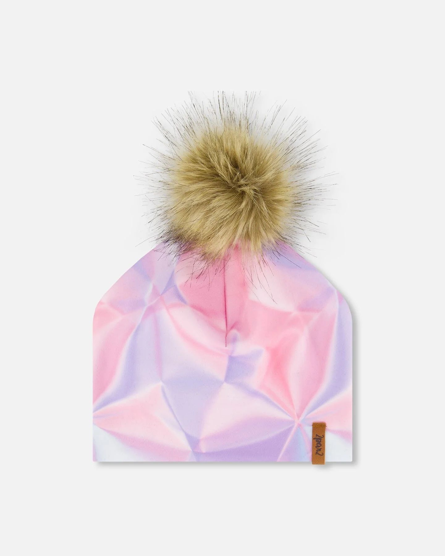 Detachable Pompom Hat Printed Foil Pastel | Deux par Deux Childrens Designer Clothing