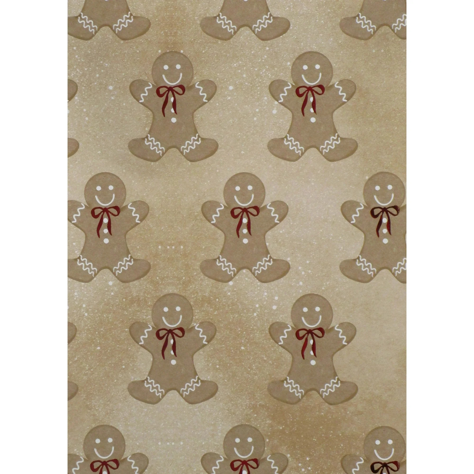 Beige Gingerbread Man Premium Christmas Wrapping Paper, 25 sq ft, by Holiday Time | Walmart (US)