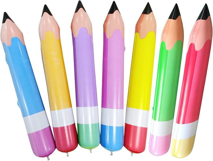 7pcs 27 Inch Giant Large Inflatable Pencil Balloon, Back to School Graduation Decor Hanging Infla... | Amazon (US)