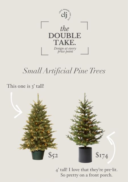 Double Take: Small Artificial Pine Trees 

#LTKHoliday #LTKhome #LTKCyberweek