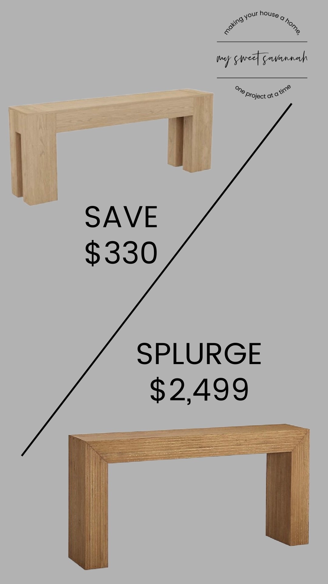 Designer console table dupe. This modern wood waterfall console table gives you the same high-end look for $330 instead of $2,499. If you love the designer look but want a budget friendly option, this one is a great find. Sharing the exact console table dupe plus similar designer inspired pieces for a high-end entryway look for less.

#LTKSaleAlert #LTKHome