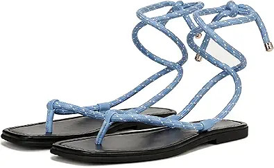 Rope Flat Sandals for Women Strappy Lace Up Square Open Toe Thong Sandals Comfortable Summer Beac... | Amazon (US)