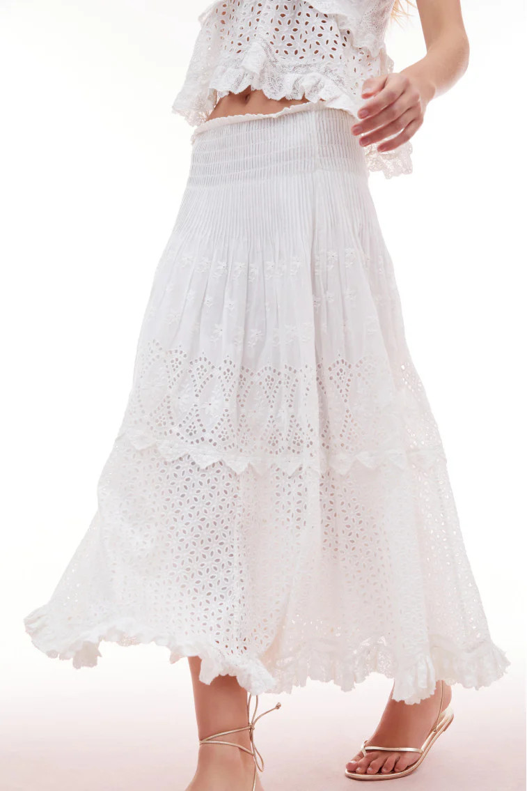Tian Eyelet Maxi Skirt | LoveShackFancy