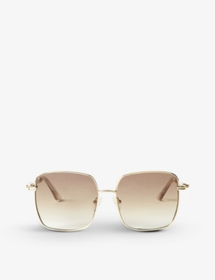 MISSOMA Le Specs x Missoma LSP-G-SN1-BRN-PL Aquarius square-frame recycled-plastic, stainless ste... | Selfridges