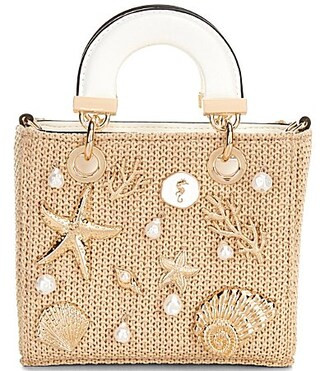 ALDO Seashellminiix Resort Straw Satchel Top Handle Bag - Natural | Dillard's