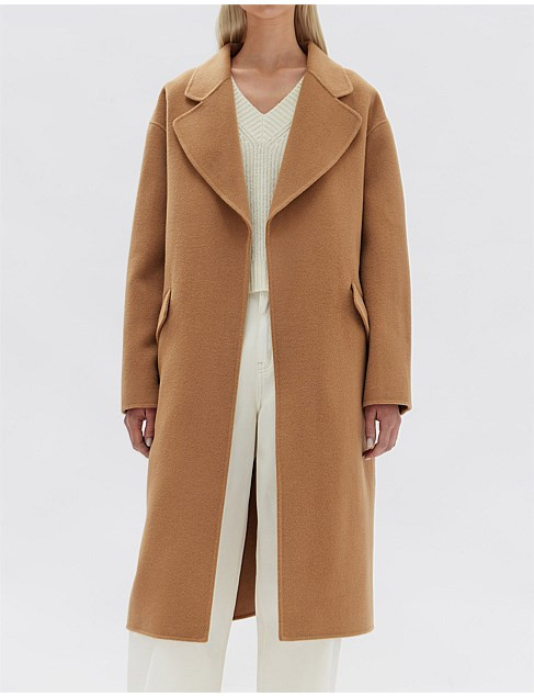 Assembly Label Sadie Single Breasted Wool Coat Camel | David Jones | David Jones (Australia & New Zealand)