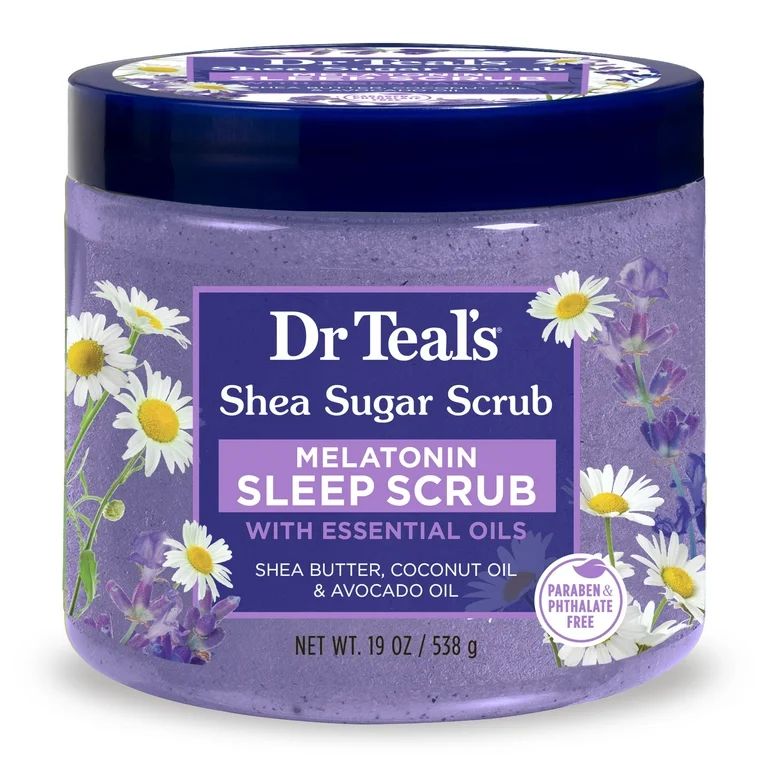 Dr Teal's Shea Sugar Scrub with Melatonin & Essential Oil Blend, 19oz | Walmart (US)