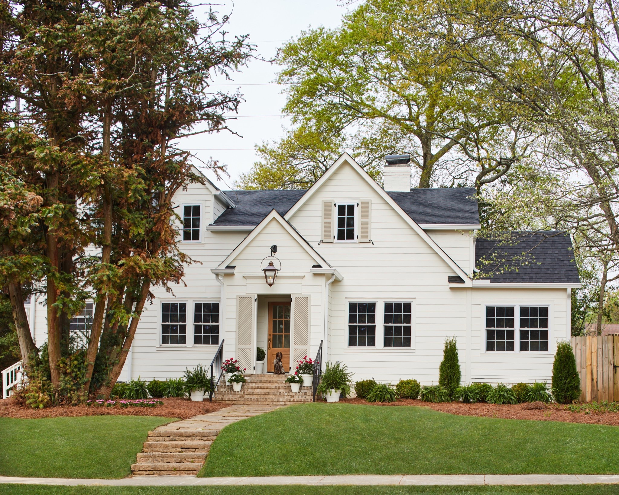 White dove exterior revere pewter shutters 

#LTKHome