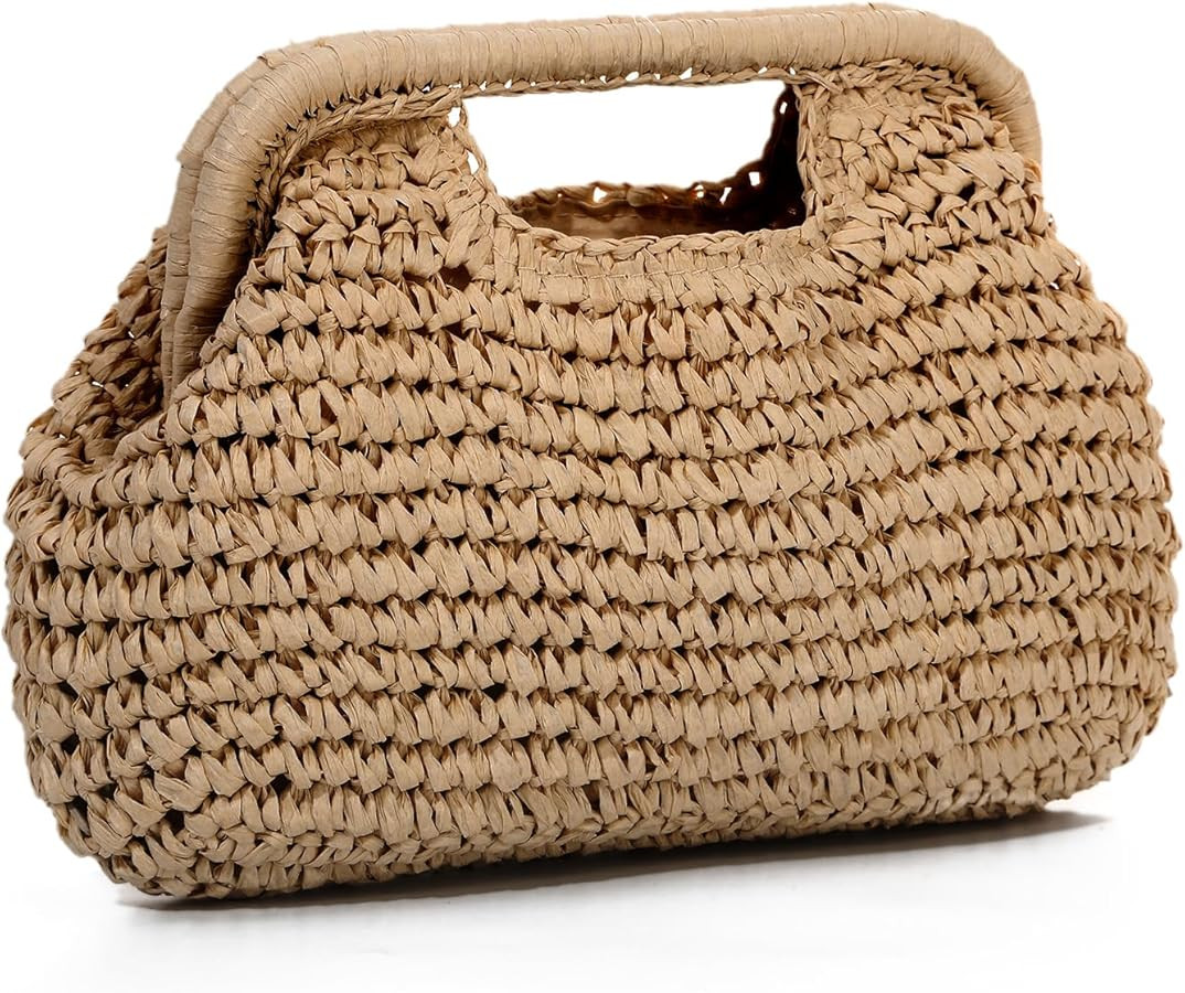 GOKTOW Straw Dumpling Clutch Purse for Women Raffia Summer Beach Crossbody Bag Vacation Top-handl... | Amazon (US)