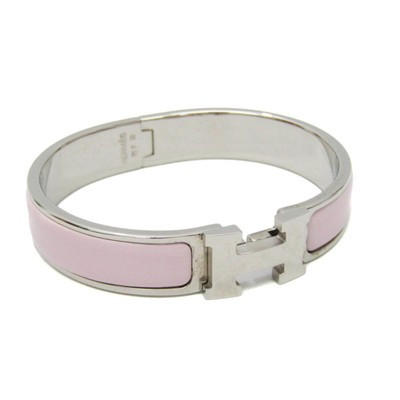 Hermes Clic Click Clac H Enamel,Metal Bangle Light Pink,Silver BF582718 | eBay | eBay US