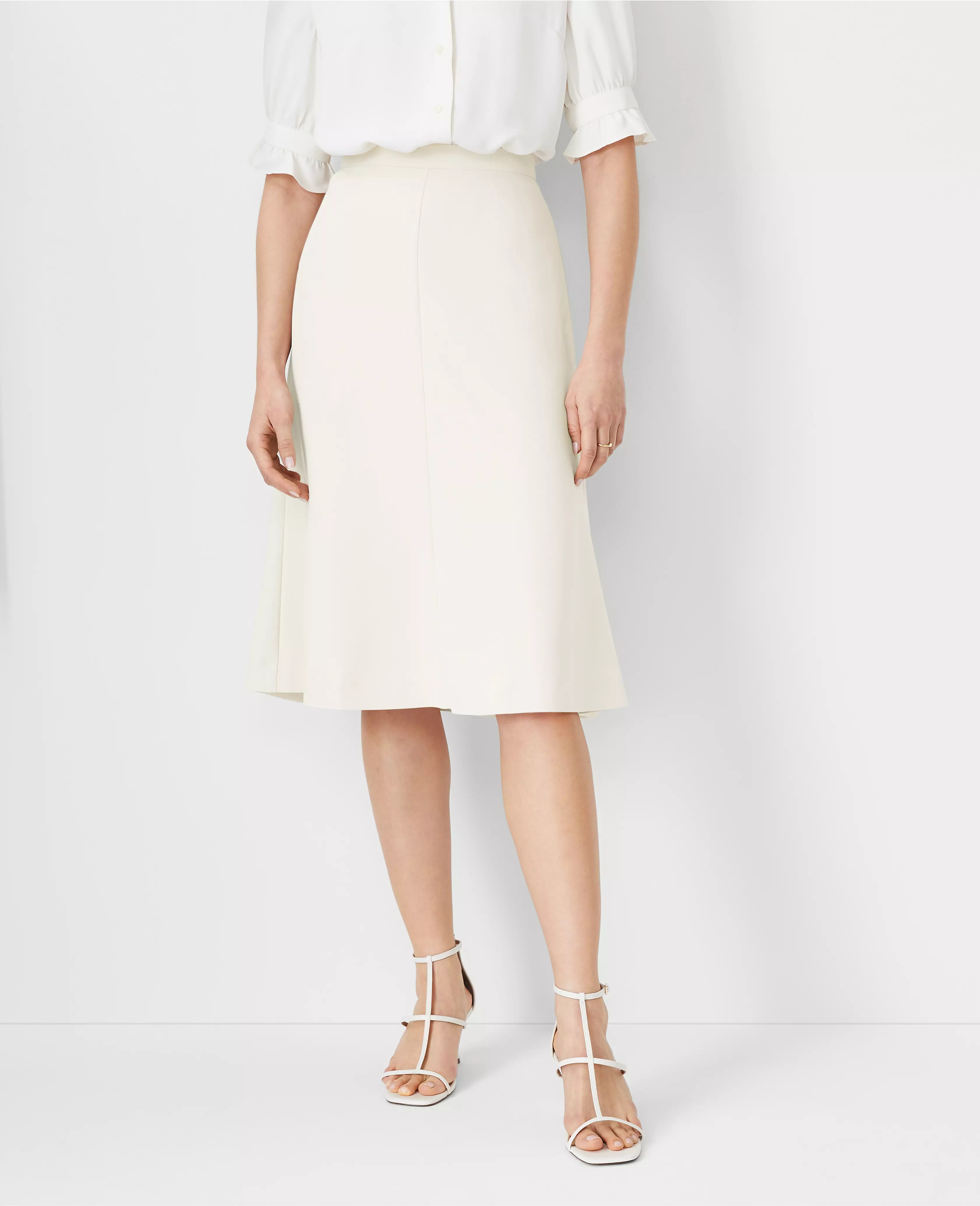 The Petite Flare Skirt in Fluid Crepe | Ann Taylor
