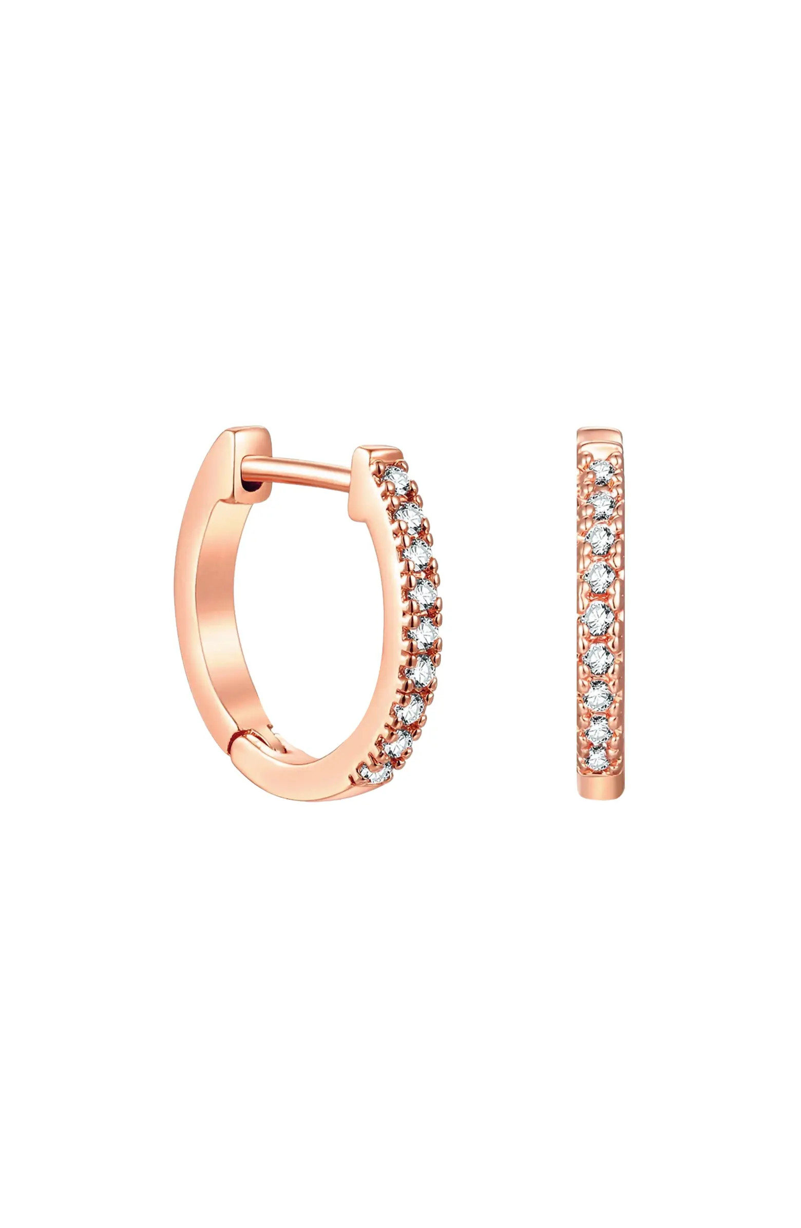 Rose-Flashed Mini Huggie Earrings | Nordstrom
