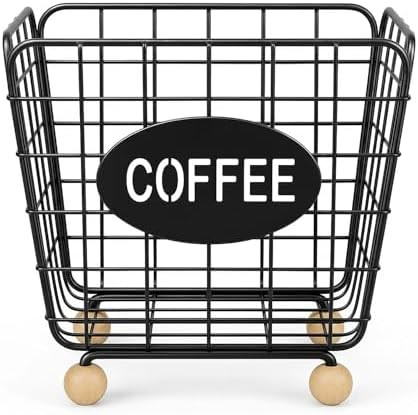 Coffee Pod Holder, Extra-Large Capacity K Cup Holder Organizer with Stable Wooden Ball Base, Meta... | Amazon (US)