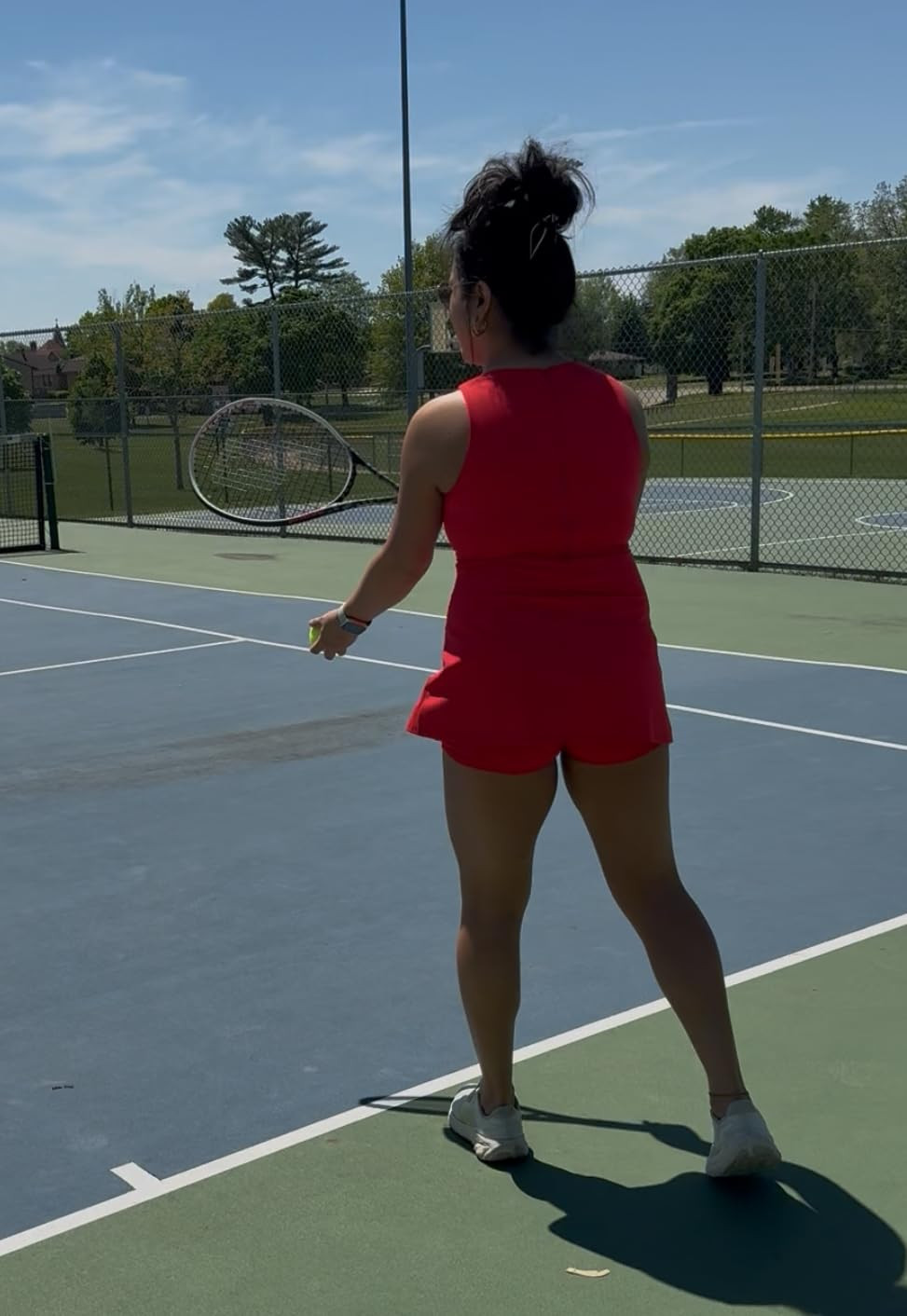 QINSEN Womens Crew Neck Tennis Dress Sleeveless Side Slit Golf Athletic Dress Build in Shorts wit... | Amazon (US)