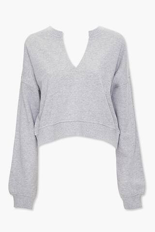 Boxy Split-Neck Sweatshirt | Forever 21 (US)
