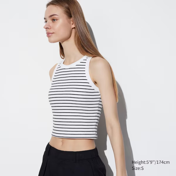 Ribbed Cropped Bra Sleeveless Top | UNIQLO US | UNIQLO (US)
