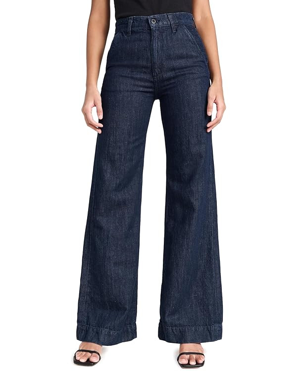 Women's Denim Trousers Indigo Linen | Amazon (US)