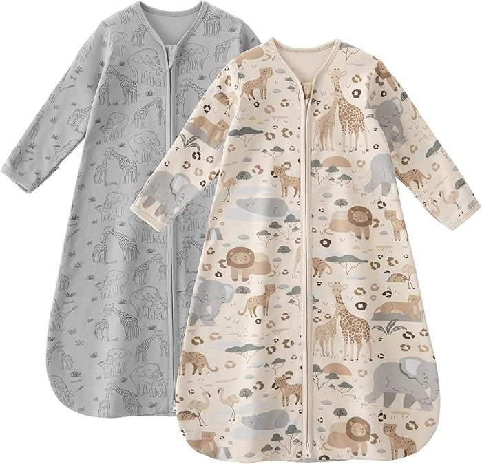 Baby Sleep Sack 18-24 Months 100% Cotton Long Sleeve Wearable Blanket Baby Sleep Bag with 2-Way Z... | Amazon (US)
