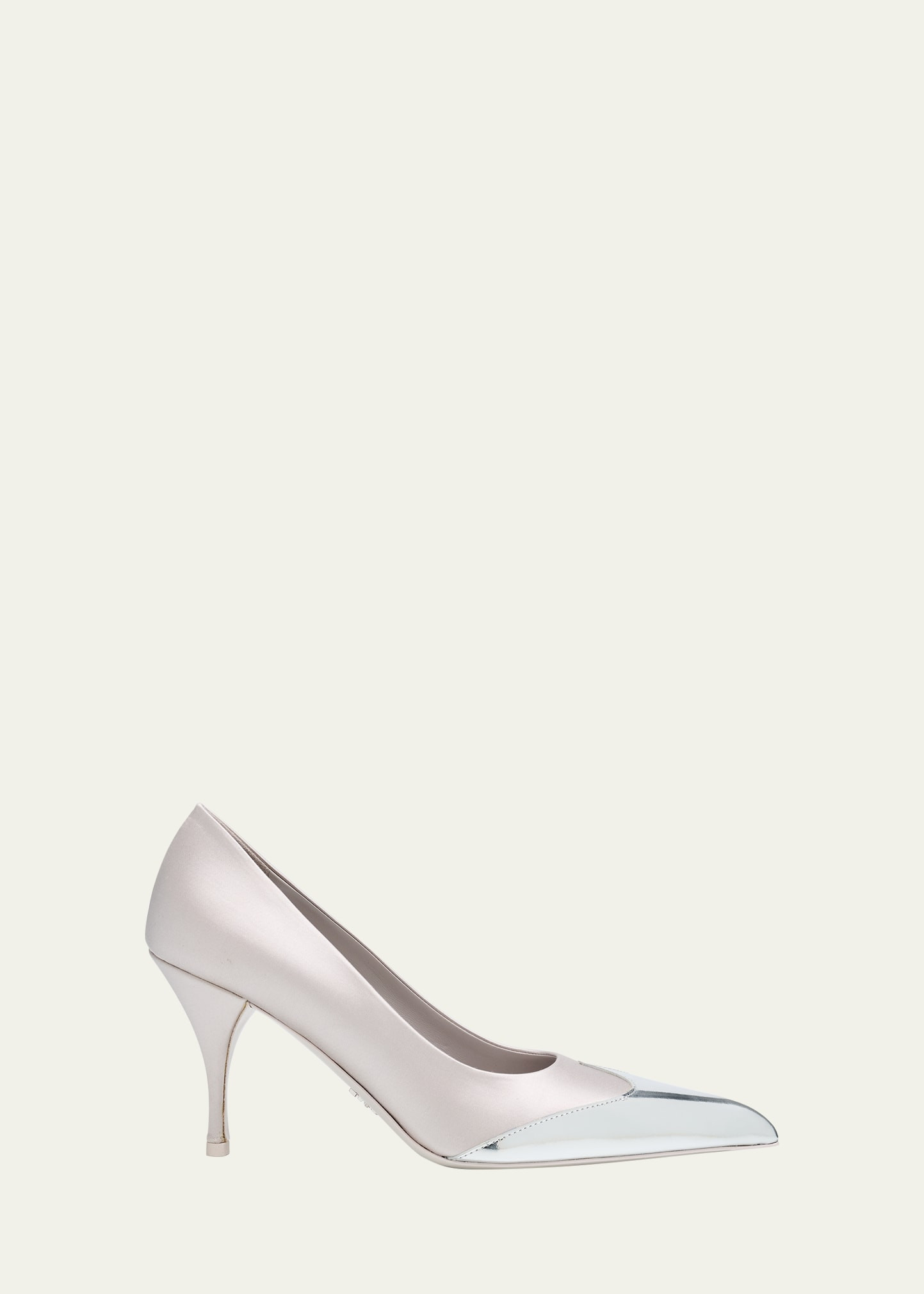 Prada Satin Metallic Leather Cap Toe Pumps | Bergdorf Goodman