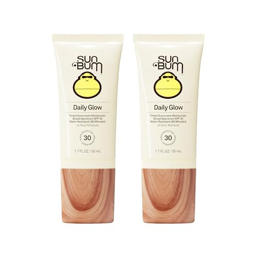 Sun Bum Daily SPF 30 Glow Sunscreen Face Lotion - Moisturizing Facial Sunscreen - Tinted - Dewy Finish - Hawaii 104 Act Compliant (Made without Octinoxate & Oxybenzone) - 1.7 oz (Pack of 2) | Amazon (US)