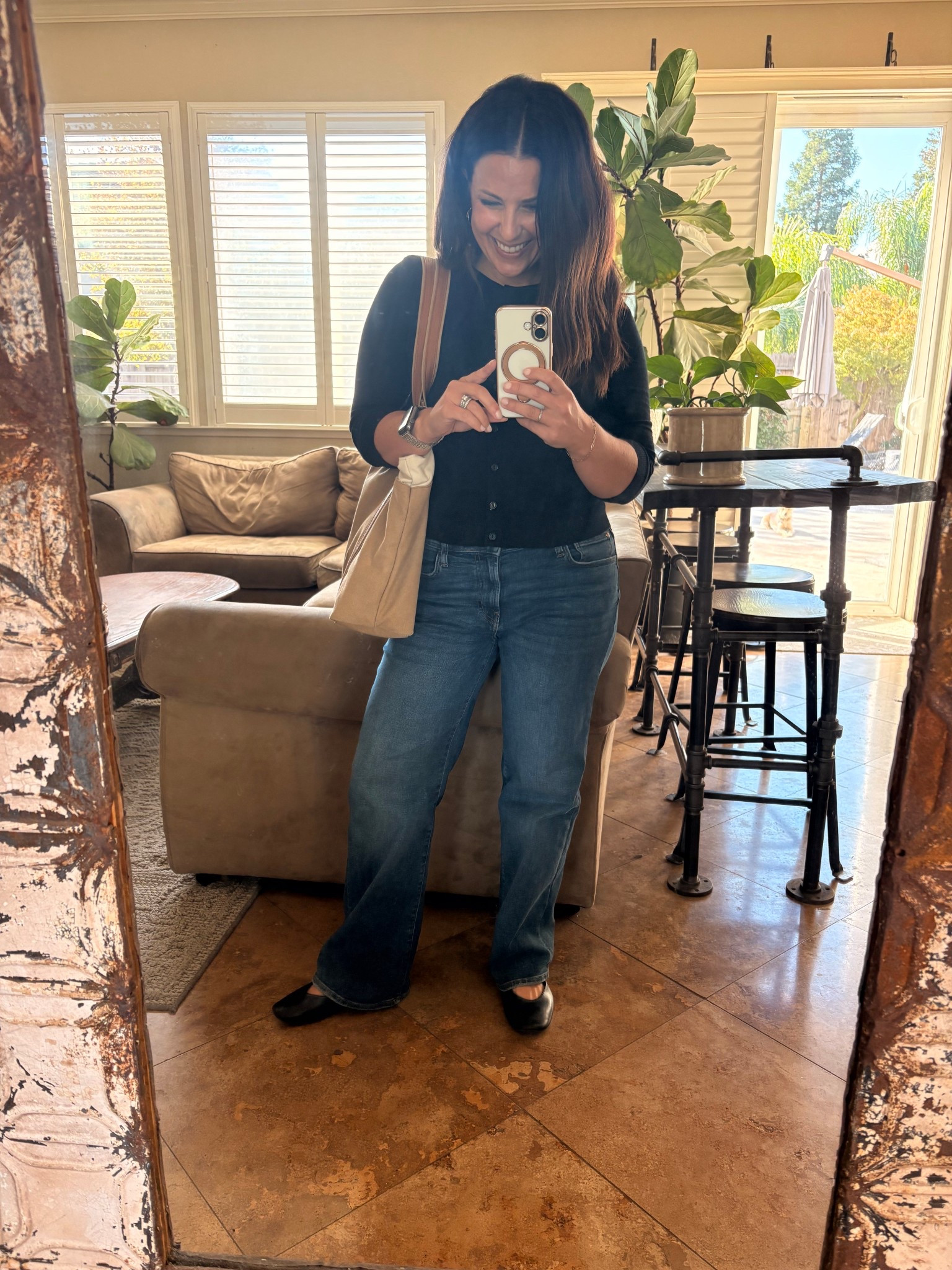 Basic isn’t boring! Wide leg jeans, cardigan and ballet flats for day 3 of parent-teacher-student conferences. 

Teacher style
Fall outfit ideas
California casual 

#LTKPetite #LTKOver40 #LTKWorkwear