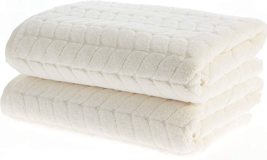BAGNO MILANO 100% Turkish Cotton Jacquard Luxury Towel Set – Quick Dry Non-GMO Ultra-Soft, Plus... | Amazon (US)