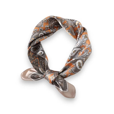 Anna-Kaci Women's Satin Square Scarf with Classic Paisley Print 23.6×23.6 Inches, Orange | Target