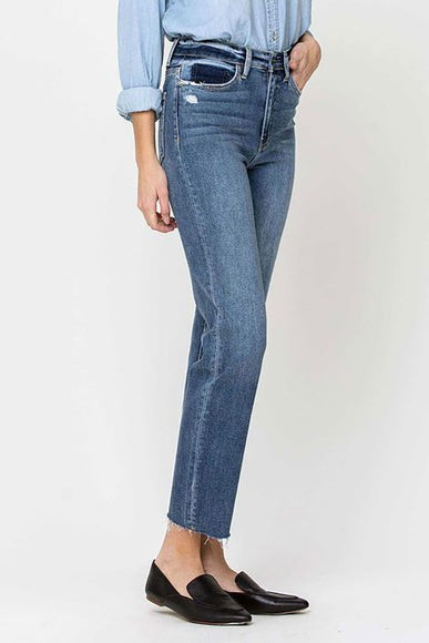 Flying Monkey Jeans Super High-Rise Straight Ankle Jeans for Women in Medium Wash
            
  ... | Glik's