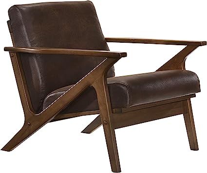 Omax Decor Accent Chair, Walnut/Brown | Amazon (US)