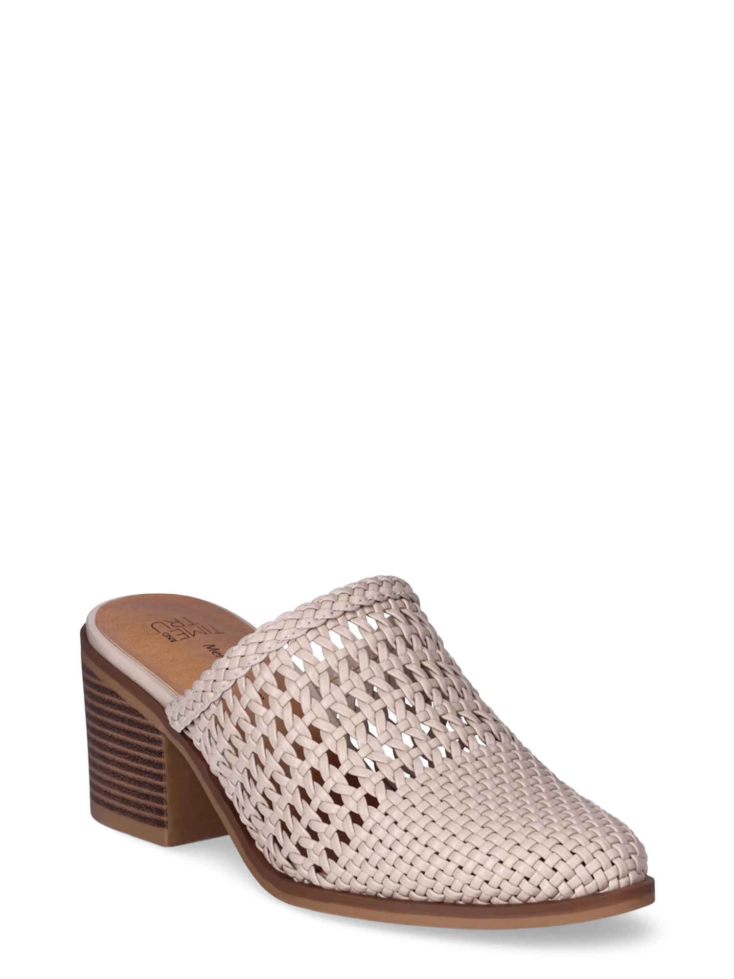 Time and Tru Women's Woven Block Heel Mules | Walmart (US)