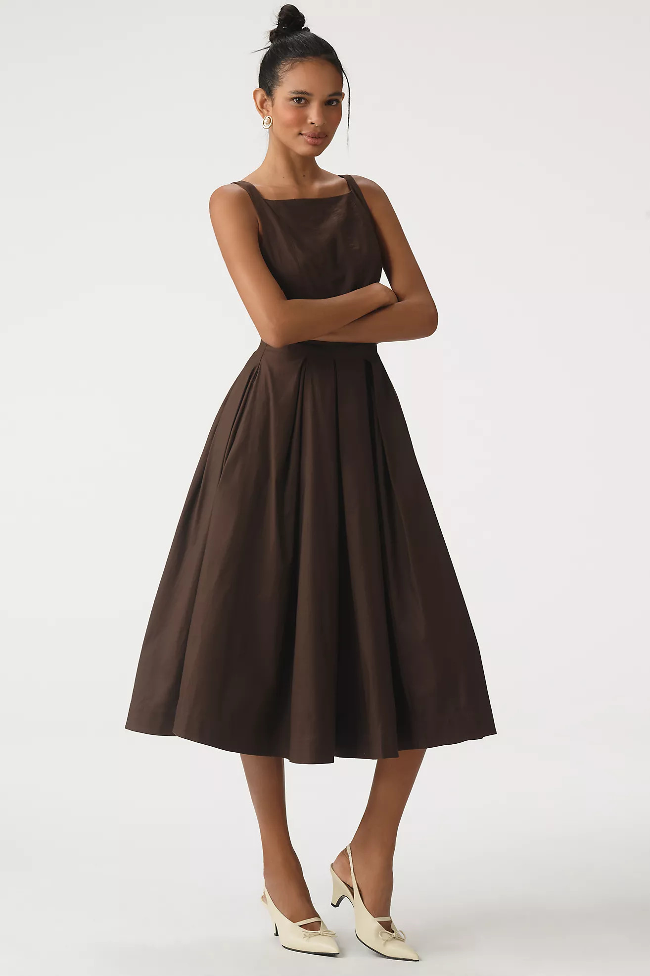 Reformation Jovana Square-Neck Midi Dress | Anthropologie (US)