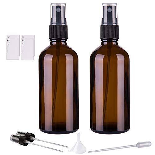 Hydior Amber Glass Spray Bottles for Essential Oils, 4oz Empty Small Fine Mist Spray Bottle 2 Pack | Amazon (US)