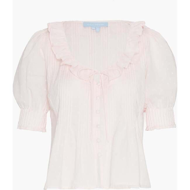 Hill House Home | The Camri Top, Powder (Pink Swiss Dot, Size X-Large) | Maisonette | Maisonette
