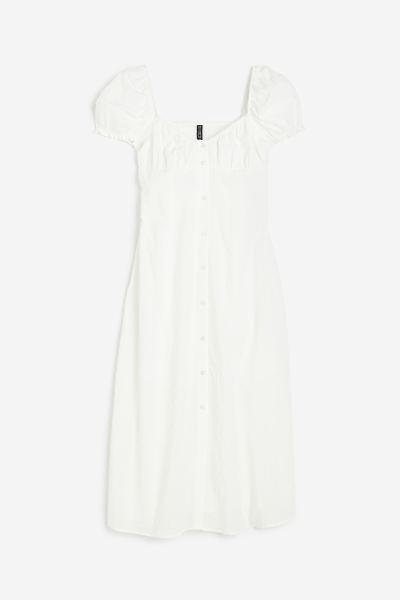 Vestido texturizado con manga puffy | H&M (FR, IT, ES, PT, BE)