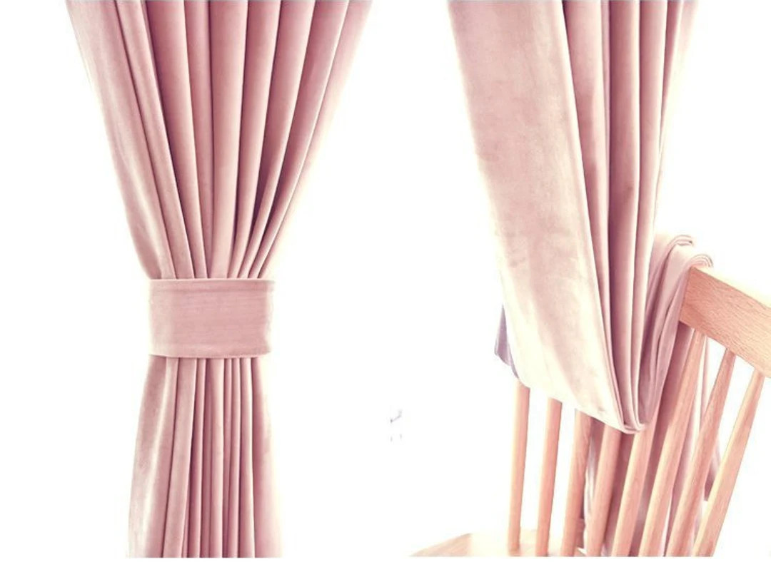 Pair of Blush Pink Velvet Curtains, Bedroom Velvet Curtains, Living Room Velvet Curtains, Custom ... | Etsy (US)