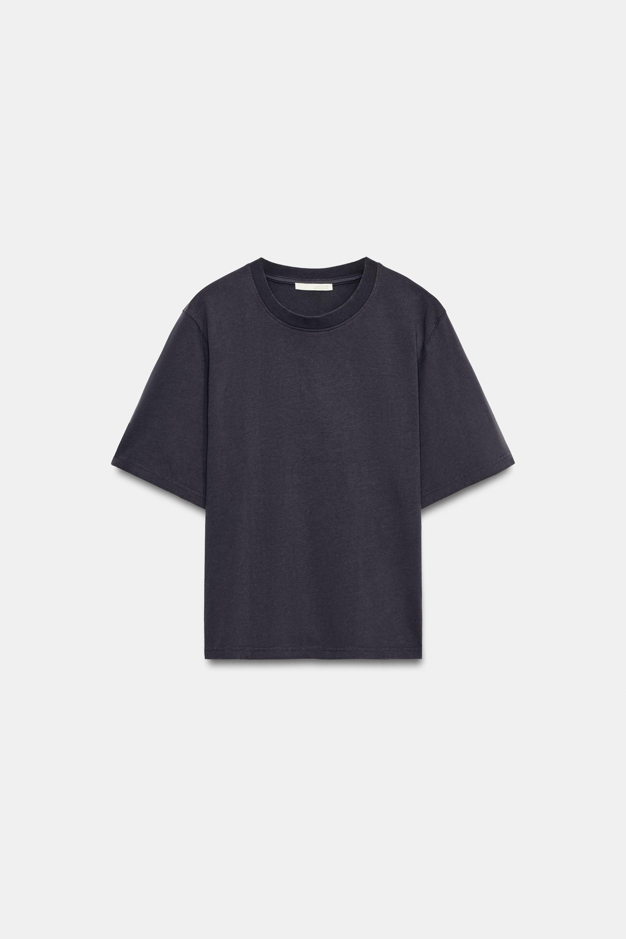 Model height: 178 cmREGULAR FIT - ROUND NECK - REGULAR LENGTH - SHORT SLEEVET-shirt made from spu... | Zara UK