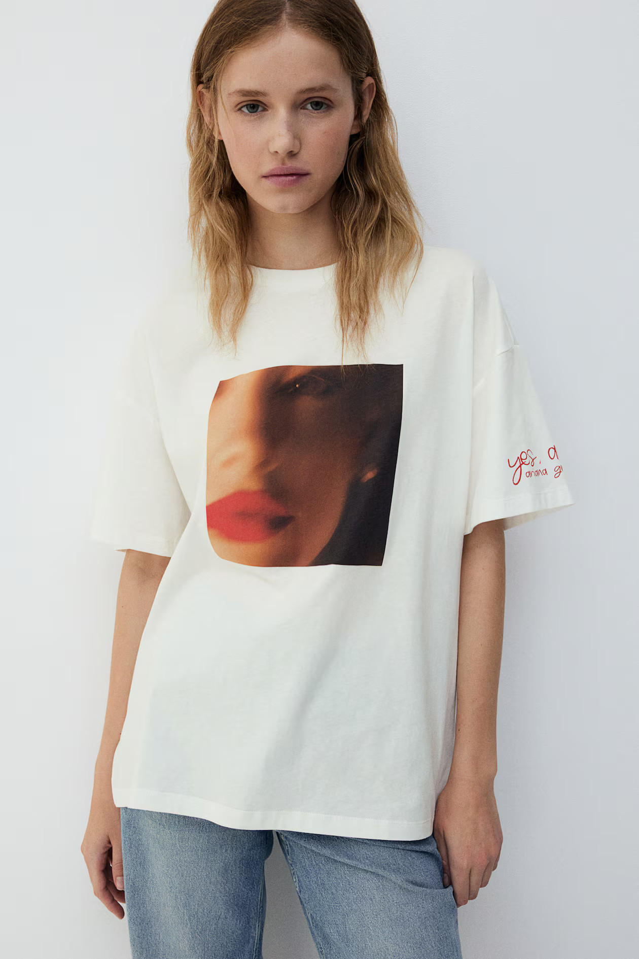 Oversized T-Shirt mit Print - Weiß/Ariana Grande - Ladies | H&M AT | H&M (DE, AT, CH, NL, FI)