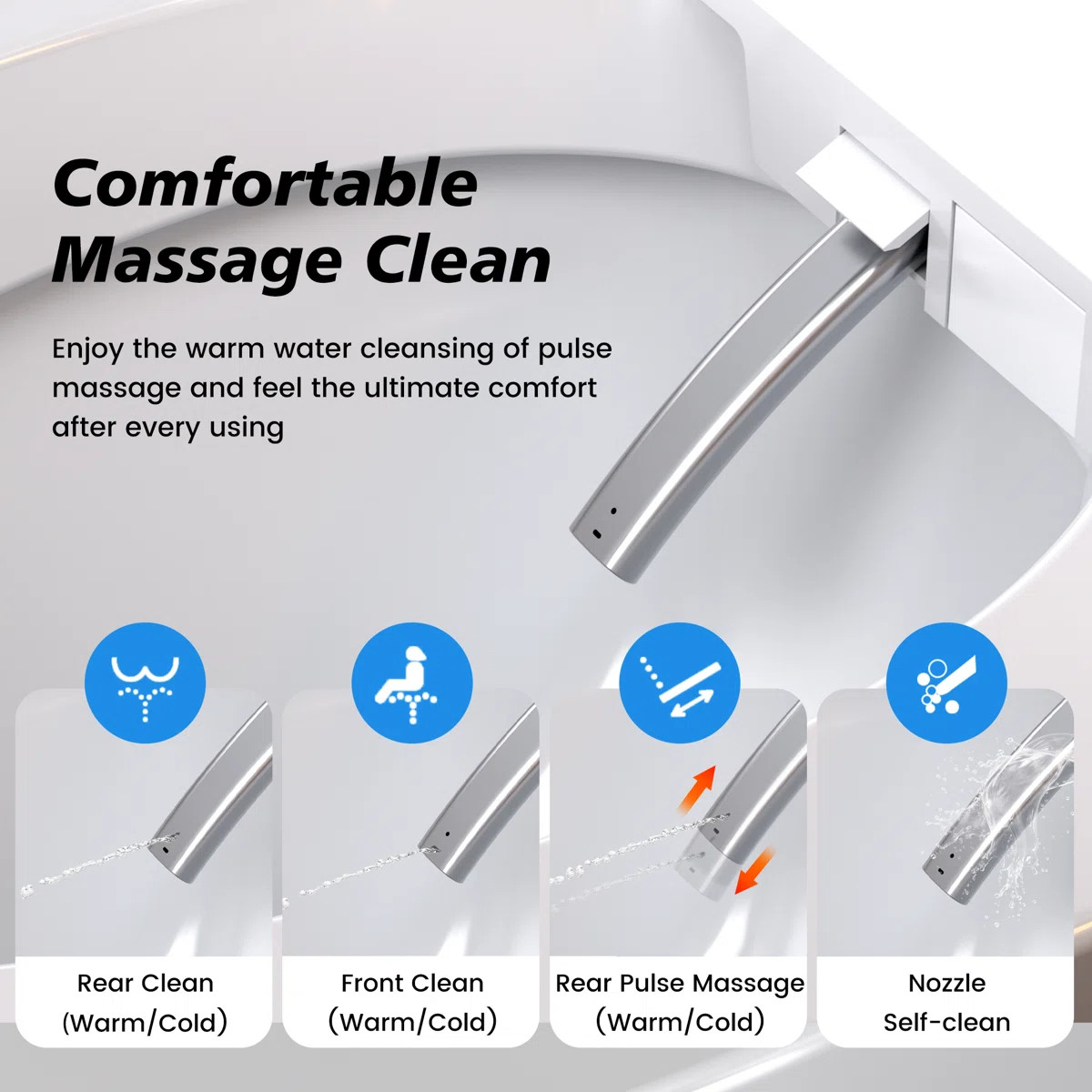 BCANHOME Smart Toilet with Tankless Bidet Wash, Auto Open Lid, 1.28 Gallons Auto Dual Flush, Heat... | Wayfair North America