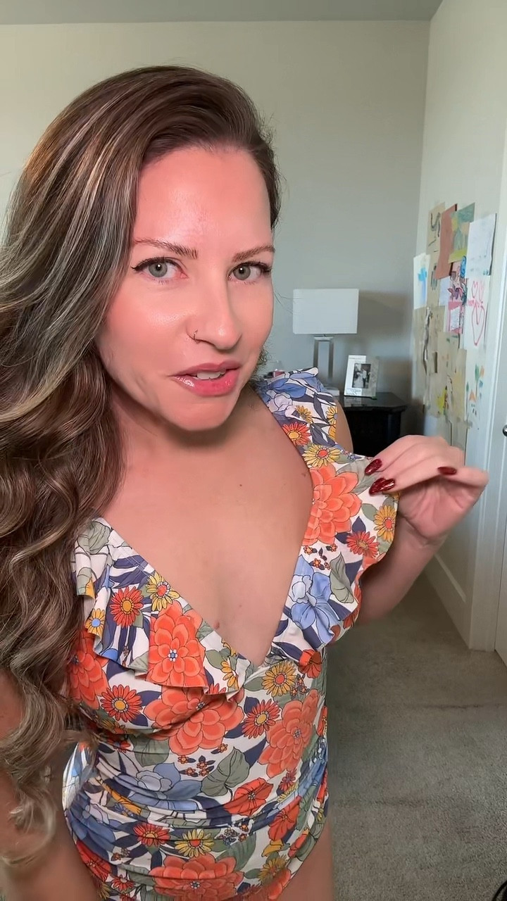 Loving the deep neckline with the ruffles on this one! 

#LTKFindsUnder50 #LTKTravel #LTKSwim