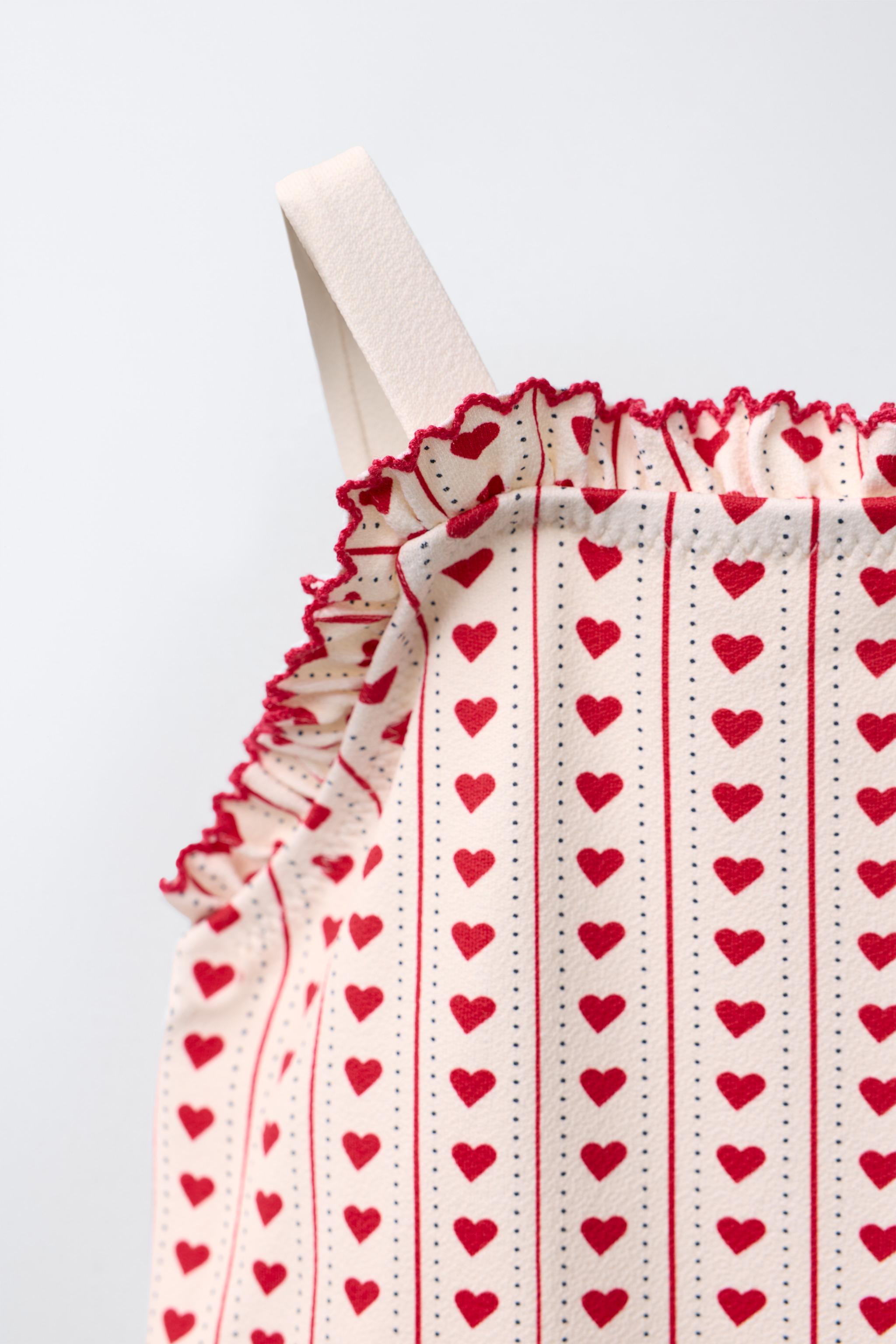 1-6 YEARS/ HEART PRINT SWIMSUIT | Zara US