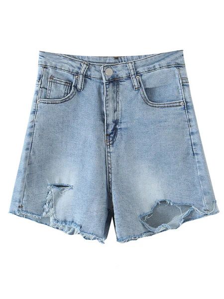 'Lena' Mid-length Distressed Denim Shorts | Goodnight Macaroon