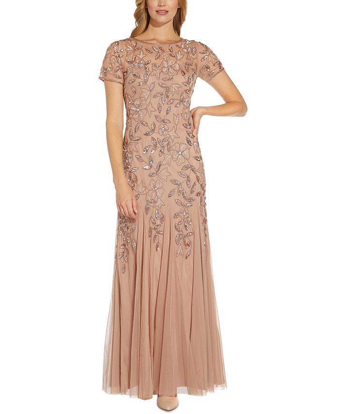Women's Floral-Design Embellished Gown | Macys (US)