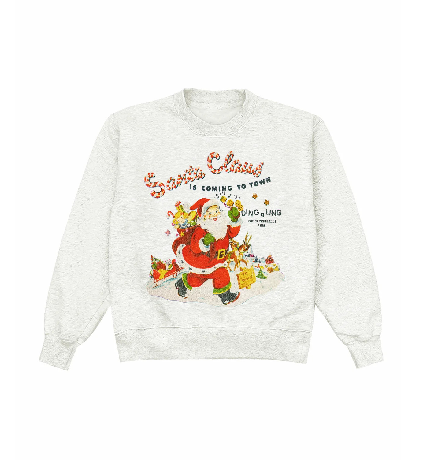 Santa Is Coming To Town Heather Crewneck | Shop Kristin Jones