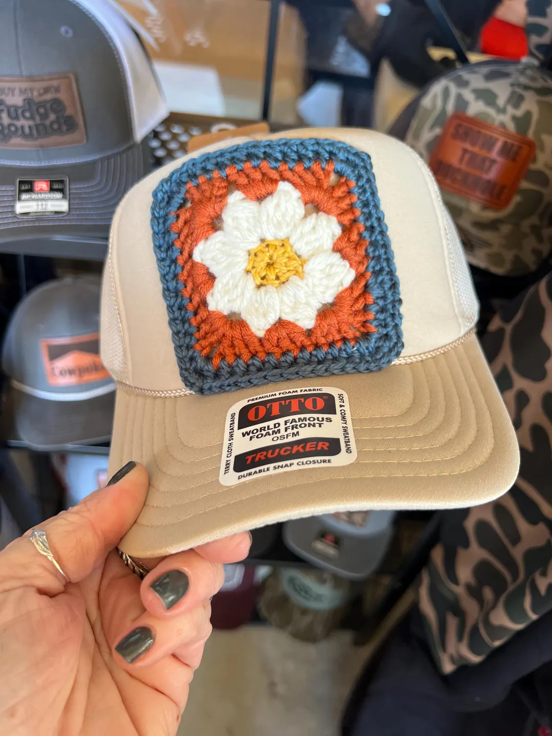 Granny Square Otto Trucker Hat - Etsy | Etsy (US)