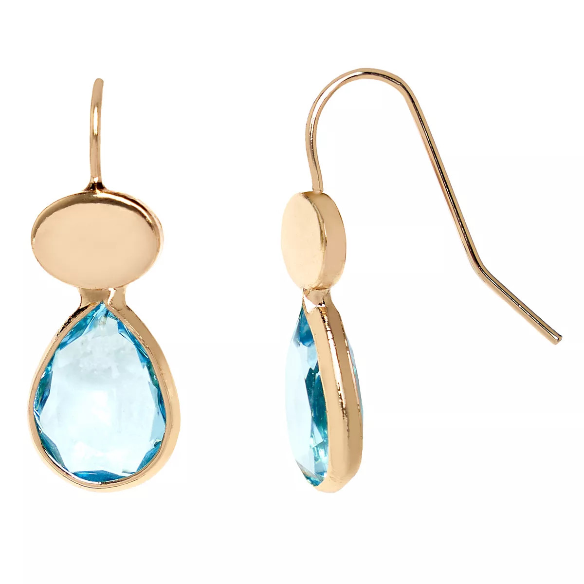 LC Lauren Conrad Blue Simulated Crystal Teardop Drop Earrings | Kohl's