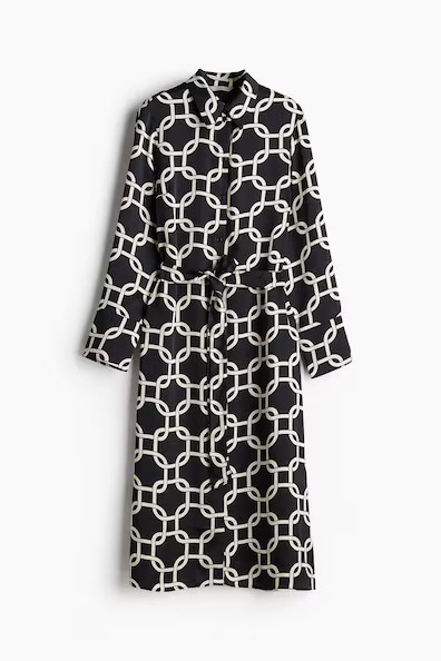 H & M - Tie-belt Shirt Dress - Black | H&M (US + CA)