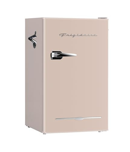 Frigidaire Retro Compact Fridge with Chiller, 3.2 cu ft Countertop Fridge with Built-In Bottle Opener, Compact Refrigerator for Office, Bedroom, Dorm Room or Cabin - 16.5" D x 19" W x 31" H (Coral) | Amazon (US)