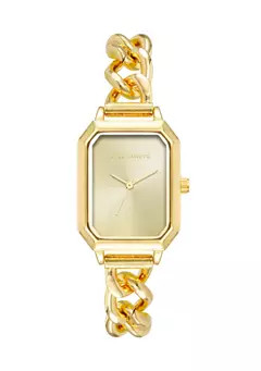 Gold Metal Chain Watch with Champagne Dial | Belk