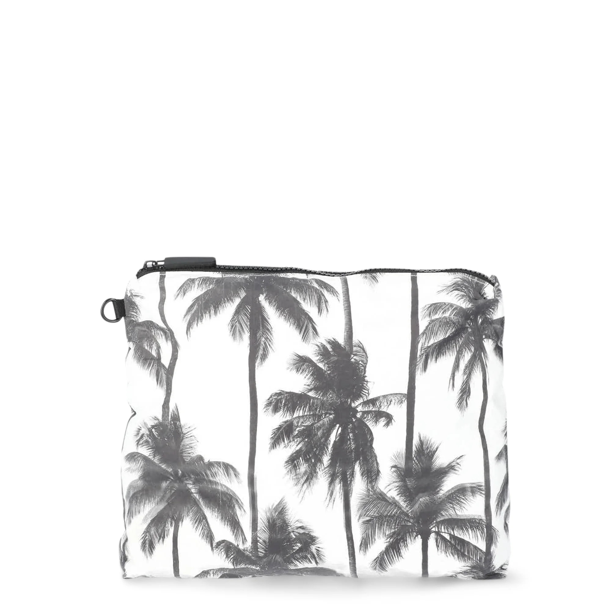 No Boundaries Women's Beach Wipeable Pouch, Black/White Palm | Walmart (US)